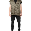 Dolce & Gabbana Brown Logo Plaque Quilted Vest Jacket
