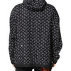 Dolce & Gabbana Black Heart Print Hooded Windbreaker Jacket