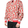 Dolce & Gabbana White Cherry Print Full Zip Bomber Jacket