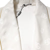 Dolce & Gabbana Ivory Silk Logo Men Wrap Robe Coat Jacket