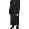 Dolce & Gabbana Black Silk DG Logo Men Wrap Robe Coat Jacket