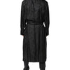 Dolce & Gabbana Black Silk DG Logo Men Wrap Robe Coat Jacket