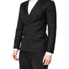 Dolce & Gabbana Black MARTINI Double Breasted Coat Blazer