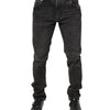 Dolce & Gabbana Gray Washed Cotton Skinny Denim Jeans