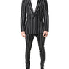 Dolce & Gabbana Black Striped SICILIA Formal 2 Piece Suit