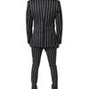 Dolce & Gabbana Black Striped SICILIA Formal 2 Piece Suit