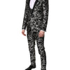 Dolce & Gabbana Black Gray MARTINI Jacquard Men 3 Piece Suit