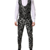 Dolce & Gabbana Black Gray MARTINI Jacquard Men 3 Piece Suit