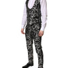 Dolce & Gabbana Black Gray MARTINI Jacquard Men 3 Piece Suit