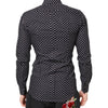 Dolce & Gabbana Black Polka Dot Long Sleeves Gold Formal Shirt