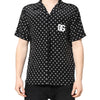 Dolce &amp; Gabbana – Schwarzes, gepunktetes, kurzärmliges Freizeithemd