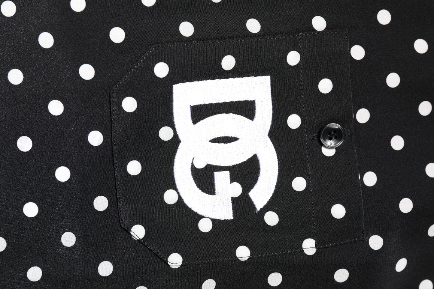 Dolce &amp; Gabbana – Schwarzes, gepunktetes, kurzärmliges Freizeithemd