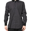 Dolce & Gabbana Black Polka Dot Cotton Formal Dress Shirt
