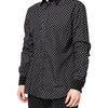 Dolce & Gabbana Black Polka Dot Cotton Formal Dress Shirt