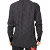Dolce & Gabbana Black Polka Dot Cotton Formal Dress Shirt