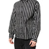 Dolce & Gabbana Black White Striped Cotton Dress Shirt