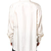 Dolce & Gabbana Ivory Silk Long Sleeves Men Casual Shirt