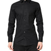 Dolce & Gabbana Black GOLD Cotton Long Sleeves Dress Shirt