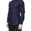 Dolce & Gabbana Blue GOLD Cotton Long Sleeves Men Dress Shirt