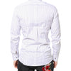 Dolce & Gabbana White Stripes GOLD Cotton Formal Shirt