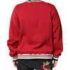 Dolce & Gabbana Red Sequin Knit Pullover Sweatshirt Sweater