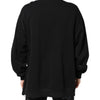 Dolce & Gabbana Black Cotton Logo Print Men Pullover Sweater