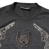 Dolce & Gabbana Gray Embroidery Knit Men Pullover Sweater
