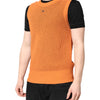 Dolce & Gabbana Orange Cashmere Round Neck Sleeveless T-shirt