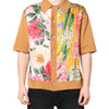 Dolce & Gabbana Brown Floral Collared Short Sleeve T-shirt
