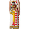Dolce & Gabbana White Queen Of Hearts Sleeveless Maxi Dress