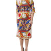 Dolce & Gabbana White Queen Of Heart Short Sleeve Midi Dress