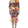 Dolce & Gabbana White Queen Of Heart Short Sleeve Midi Dress