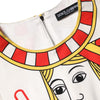 Dolce & Gabbana White Queen Of Heart Short Sleeve Midi Dress