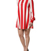 Dolce & Gabbana White Red Stripes Long Sleeves Mini Dress