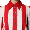 Dolce & Gabbana White Red Stripes Long Sleeves Mini Dress