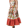 Dolce & Gabbana White Vegetables Sleeveless A-line Dress