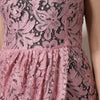 Dolce & Gabbana Pink Floral Lace Sleeveless Sheath Dress