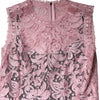 Dolce & Gabbana Pink Floral Lace Sleeveless Sheath Dress