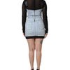 Dolce & Gabbana Black Blue Long Sleeves Denim Mini Dress