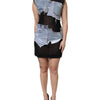 Dolce & Gabbana Black Blue Sleeveless Denim Mini Dress