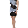 Dolce & Gabbana Black Blue Sleeveless Denim Mini Dress