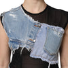 Dolce & Gabbana Black Blue Sleeveless Denim Mini Dress