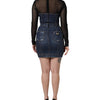 Dolce & Gabbana Black Blue Long Sleeves Denim Mini Dress