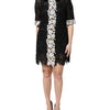 Dolce & Gabbana Black Floral Lace Embellished Mini Dress