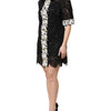 Dolce & Gabbana Black Floral Lace Embellished Mini Dress