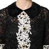 Dolce & Gabbana Black Floral Lace Embellished Mini Dress