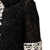Dolce & Gabbana Black Floral Lace Embellished Mini Dress