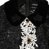 Dolce & Gabbana Black Floral Lace Embellished Mini Dress
