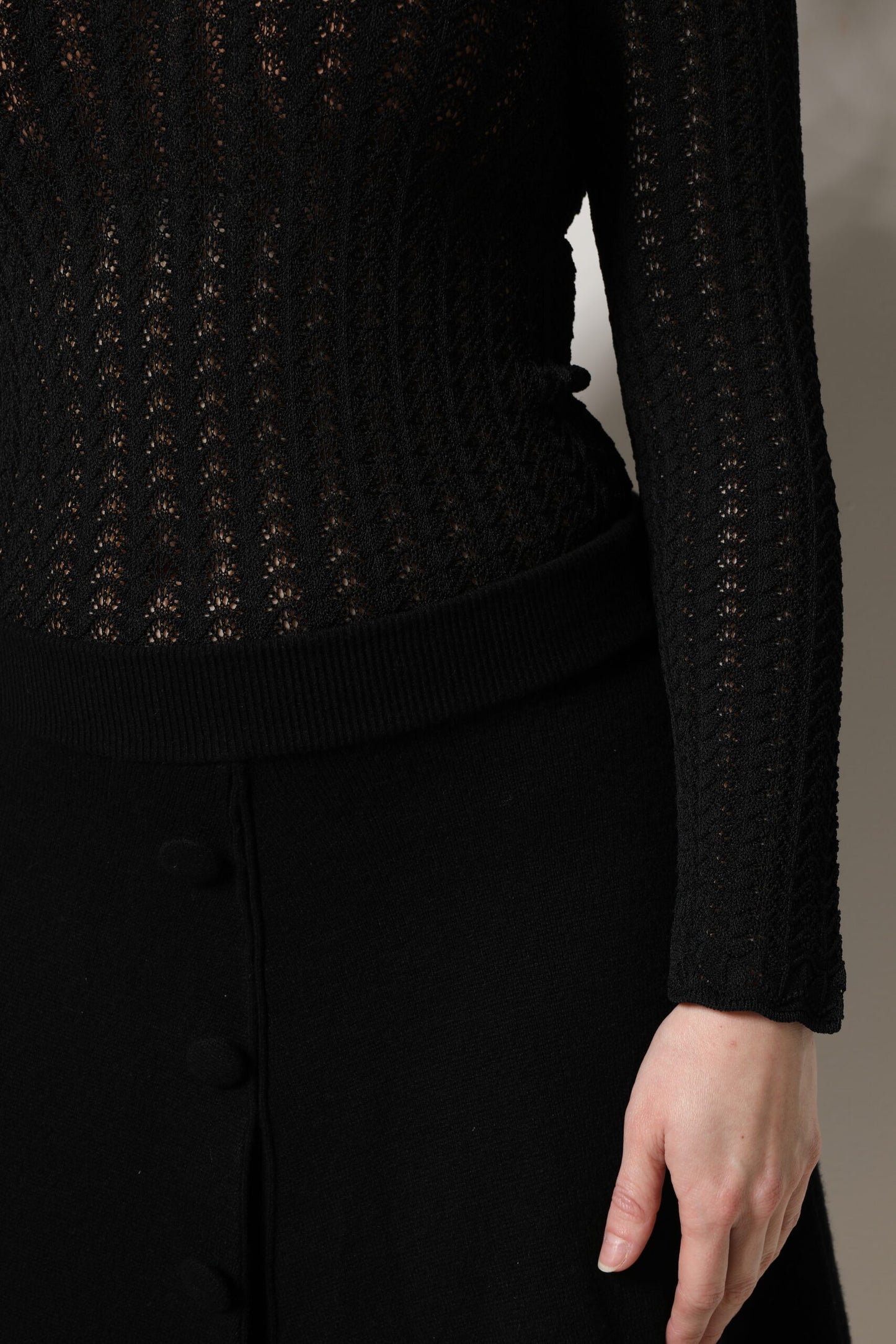 Dolce &amp; Gabbana – Schwarzes, langärmliges A-Linien-Midikleid aus Kaschmir