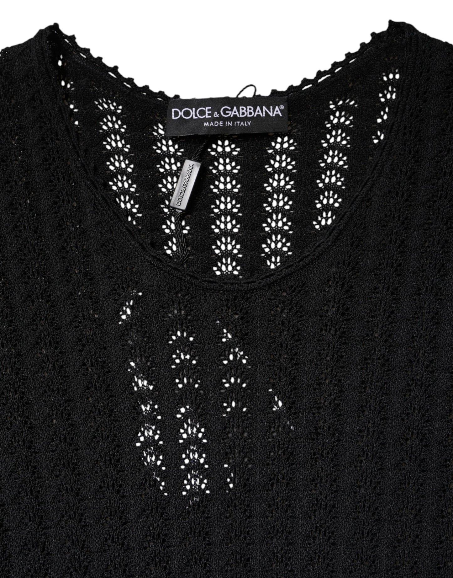 Dolce &amp; Gabbana – Schwarzes, langärmliges A-Linien-Midikleid aus Kaschmir